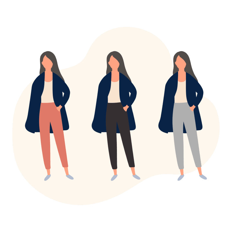 いつも同じようなコーディネートになってしまうことを悩んでいる女性