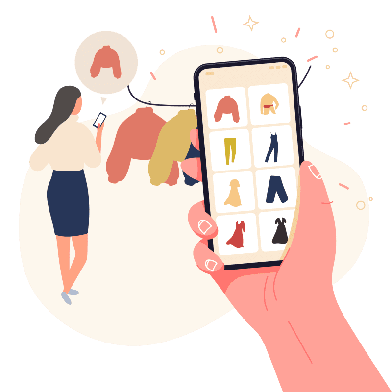 XZクローゼットのアプリを使ってお買い物やショッピング中に持っている洋服を確認