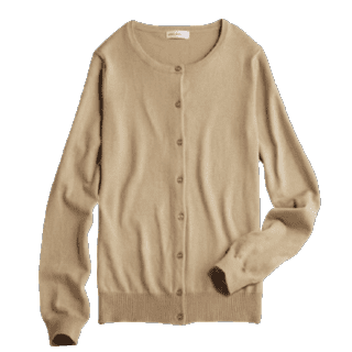 レディースのファッションアイテム、ベージュのカーディガン